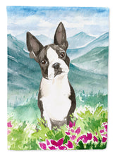 Load image into Gallery viewer, Mountain Flowers Boston Terrier Flag Canvas House Size CK2544CHF