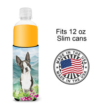 Load image into Gallery viewer, Mountain Flowers Boston Terrier   Hugger for slim cans CK2544MUK