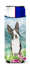 Load image into Gallery viewer, Mountain Flowers Boston Terrier   Hugger for slim cans CK2544MUK