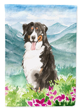 Load image into Gallery viewer, Mountain Flowers Bernese Mountain Dog Flag Canvas House Size CK2547CHF