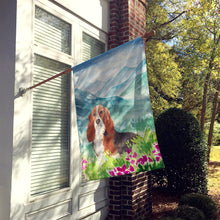 Load image into Gallery viewer, Mountain Flowers Basset Hound Flag Canvas House Size CK2548CHF