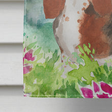 Load image into Gallery viewer, Mountain Flowers Basset Hound Flag Canvas House Size CK2548CHF