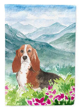 Load image into Gallery viewer, Mountain Flowers Basset Hound Garden Flag - Outdoor Decorative Yard Flag CK2548GF