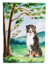 Load image into Gallery viewer, Under the Tree Bernese Mountain Dog Flag Canvas House Size CK2583CHF