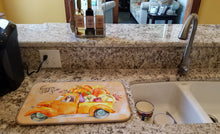 Load image into Gallery viewer, Fall Harvest Basset Hound Dish Drying Mat – Absorbent, Artistic Kitchen Essentials CK2606DDM