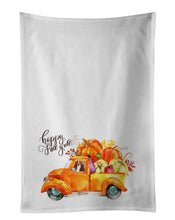 Load image into Gallery viewer, Fall Harvest Basset Hound White Kitchen Towel Set of 2