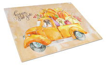 Load image into Gallery viewer, Fall Harvest Boxer Glass Cutting Boards – Durable, Decorative Kitchen Art Large CK2612LCB