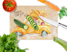 Load image into Gallery viewer, Fall Harvest Schnauzer #2 Glass Cutting Boards – Durable, Decorative Kitchen Art Large CK2631LCB