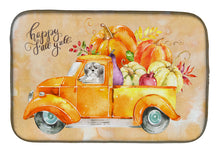 Load image into Gallery viewer, Fall Harvest Shih Tzu Puppy Cut Dish Drying Mat – Absorbent, Artistic Kitchen Essentials CK2635DDM