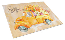 Load image into Gallery viewer, Fall Harvest Weimaraner Glass Cutting Boards – Durable, Decorative Kitchen Art Large CK2638LCB