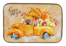 Load image into Gallery viewer, Fall Harvest Brown Cockapoo Dish Drying Mat – Absorbent, Artistic Kitchen Essentials CK2658DDM