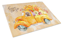 Load image into Gallery viewer, Fall Harvest Brown Cockapoo Glass Cutting Boards – Durable, Decorative Kitchen Art Large CK2658LCB