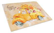 Load image into Gallery viewer, Fall Harvest Chihuahua Glass Cutting Boards – Durable, Decorative Kitchen Art Large CK2661LCB