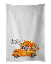 Load image into Gallery viewer, Fall Harvest Black Parti Cocker Spaniel White Kitchen Towel Set of 2
