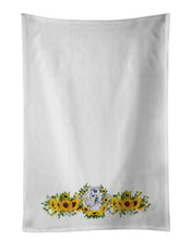 Load image into Gallery viewer, Maltese in Sunflowers White Kitchen Towel Set of 2