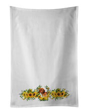 Load image into Gallery viewer, Dachshund in Sunflowers White Kitchen Towel Set of 2