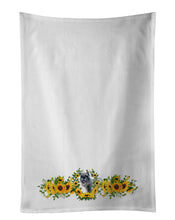 Load image into Gallery viewer, Schnauzer in Sunflowers White Kitchen Towel Set of 2