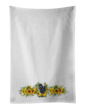 Load image into Gallery viewer, Black Russian Terrier in Sunflowers White Kitchen Towel Set of 2