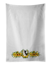 Load image into Gallery viewer, Border Collie in Sunflowers White Kitchen Towel Set of 2