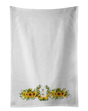 Load image into Gallery viewer, Maltese in Sunflowers White Kitchen Towel Set of 2