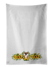 Load image into Gallery viewer, Boxer in Sunflowers White Kitchen Towel Set of 2