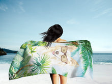 Load image into Gallery viewer, White Collie Beach Towel – Premium Towel Large, Colorful, and Ultra-Soft for Pool or Beach CK2992TWL3060