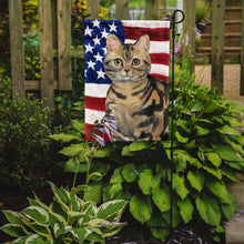 Load image into Gallery viewer, American Shorthair Brown Tabby American Flag Garden Flag - Outdoor Decorative Yard Flag CK3028GF