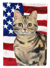 Load image into Gallery viewer, American Shorthair Brown Tabby American Flag Garden Flag - Outdoor Decorative Yard Flag CK3028GF
