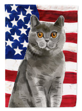 Load image into Gallery viewer, British Shorthair American Flag Garden Flag - Outdoor Decorative Yard Flag CK3033GF