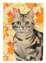 Load image into Gallery viewer, American Shorthair Brown Tabby Fall Leaves Flag Canvas House Size CK3073CHF