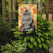Load image into Gallery viewer, Maine Coon Fall Leaves Garden Flag - Outdoor Decorative Yard Flag CK3079GF