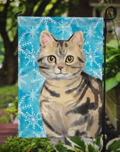 Load image into Gallery viewer, American Shorthair Brown Tabby Winter Snowflake Garden Flag - Outdoor Decorative Yard Flag CK3103GF