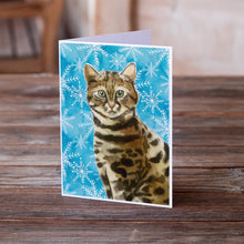 Load image into Gallery viewer, Bengal Winter Snowflake Greeting Cards -  Blank Note Cards – 8-Pack of Artist-Designed Cards with Envelopes