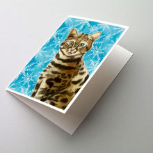 Load image into Gallery viewer, Bengal Winter Snowflake Greeting Cards -  Blank Note Cards – 8-Pack of Artist-Designed Cards with Envelopes
