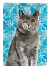 Load image into Gallery viewer, British Shorthair Winter Snowflake Flag Canvas House Size CK3108CHF