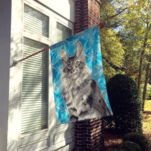 Load image into Gallery viewer, Maine Coon Winter Snowflake Flag Canvas House Size CK3109CHF