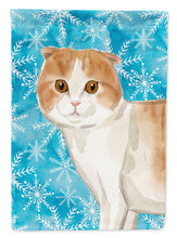 Load image into Gallery viewer, Scottish Fold Winter Snowflake Flag Canvas House Size CK3113CHF