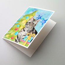 Load image into Gallery viewer, American Shorthair Christmas Presents Greeting Cards -  Blank Note Cards – 8-Pack of Artist-Designed Cards with Envelopes