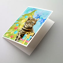 Load image into Gallery viewer, Bengal Christmas Presents Greeting Cards -  Blank Note Cards – 8-Pack of Artist-Designed Cards with Envelopes