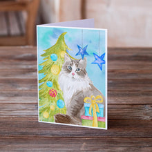 Load image into Gallery viewer, Siberian Christmas Presents Greeting Cards -  Blank Note Cards – 8-Pack of Artist-Designed Cards with Envelopes