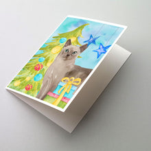 Load image into Gallery viewer, Tonkinese Christmas Presents Greeting Cards -  Blank Note Cards – 8-Pack of Artist-Designed Cards with Envelopes