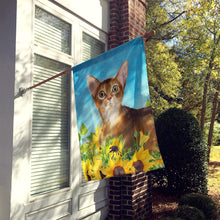 Load image into Gallery viewer, Abyssinian in Sunflowers Flag Canvas House Size CK3147CHF