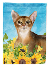 Load image into Gallery viewer, Abyssinian in Sunflowers Flag Canvas House Size CK3147CHF