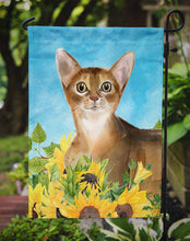 Load image into Gallery viewer, Abyssinian in Sunflowers Garden Flag - Outdoor Decorative Yard Flag CK3147GF