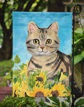 Load image into Gallery viewer, American Shorthair Brown Tabby in Sunflowers Garden Flag - Outdoor Decorative Yard Flag CK3148GF
