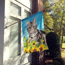 Load image into Gallery viewer, American Shorthair in Sunflowers Flag Canvas House Size CK3149CHF