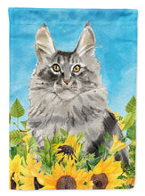Load image into Gallery viewer, Maine Coon in Sunflowers Flag Canvas House Size CK3154CHF