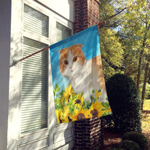 Load image into Gallery viewer, Scottish Fold in Sunflowers Flag Canvas House Size CK3158CHF