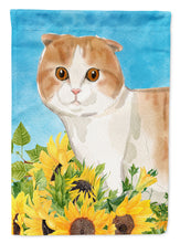 Load image into Gallery viewer, Scottish Fold in Sunflowers Garden Flag - Outdoor Decorative Yard Flag CK3158GF