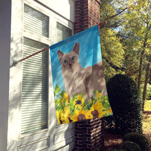 Load image into Gallery viewer, Tonkinese in Sunflowers Flag Canvas House Size CK3161CHF